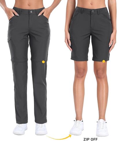 Holipick Women's Hiking Pants Convertible Lightweight Quick Dry Waterproof Zip-Off Safari Pants with Pockets UPF 50+ in Saudi Arabia