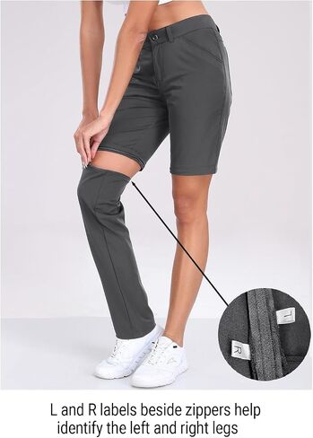 Holipick Women's Hiking Pants Convertible Lightweight Quick Dry Waterproof Zip-Off Safari Pants with Pockets UPF 50+ in Saudi Arabia