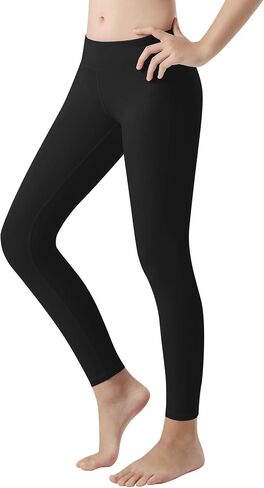 Girls Athletic Leggings High Waisted Kids Yoga Dance Pants Teen Soft Workout Running Sport Compression Tights in Saudi Arabia