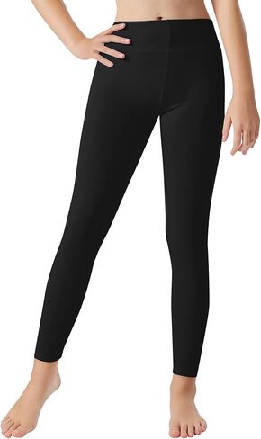 Girls Athletic Leggings High Waisted Kids Yoga Dance Pants Teen Soft Workout Running Sport Compression Tights in Saudi Arabia