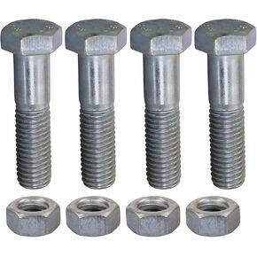 Midline Valve XNGO1000 Pack of 4 Steel Nuts and Bolts for Water Meter Flange, Chrome
