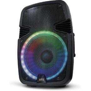 Audiobox ABX-160R 15-Inch Portable Bluetooth PA Speaker System with Karaoke Wired Microphone, Multi-Color Party Lights & Powerful Sound - Ideal for Parties, Public Announcements & Sing-Alongs