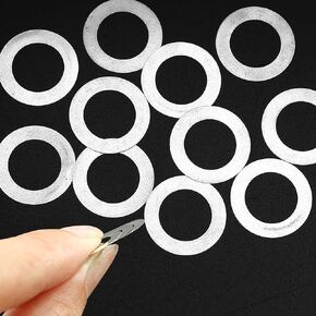 10PCS M10x16x0.1mm Shim Washers, Metal Ultrathin Plain Gasket, Super Ultra Thin Flat Crush Washer Assortment Set, Good Wear Resistance, 304 Stainless Steel Shims Kit Assorted for Precise Fit