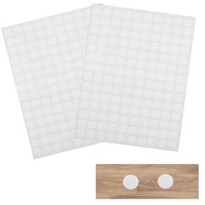 Waziaqoc 280pcs Self-Adhesive Screw Hole Stickers (White), 2-Table Sheets Screw Covers Caps PVC Dustproof Round Stickers for Wooden Furniture - 12mm/0.47inch