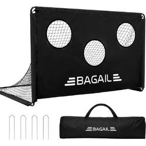 BAGAIL Soccer Goal, 2-in-1 Soccer Net with Targets, 6x4 FT Pop Up Soccer Trainer for Backyard with Detachable Target Cloth and Carry Bag, Indoor Outdoor Fun Soccer Game for Kids and Teens