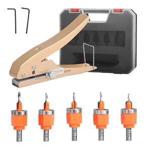 6-Piece Wood Countersink Drill Bit Set with 3/8-Inch Punch Pliers | Includes 1/8, 5/32, 9/64, 11/64 and 3/16-inch bits with adjustable stops and case for wood, PVC edge banding and plastic. in Kuwait