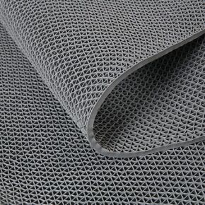 Non Slip Drainage Mat, 3ft x 3.3ft PVC Pool Floor Mat 0.24" Thick, Mesh Hollow Mat for Kitchen Pool Bathroom Washroom Patio Restaurant Grey
