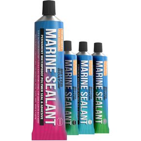 Marine Sealant and Adhesive, Waterproof Marine Grade Caulk, High-Temperature Water Sealant for Boat, Auto, and RV, Silicone-Free, Clear, 1 Tube, 3 Oz
