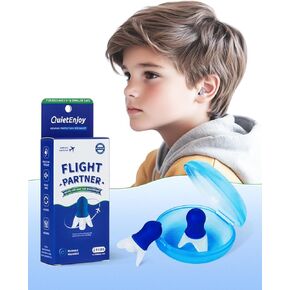Airplane Ear Plugs 2 Pairs，Pressure Relief Earplugs，Travel Essentials for Flying，Comfortable Reusable Plane Earplugs (Bule, Small)