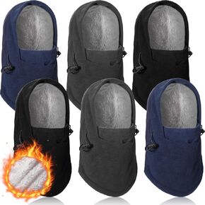 Geyoga 6 Pcs Fleece Balaclava Winter Face Covering Ski Mask Windproof Neck Full Head Covering for Adult Cold Weather Hike