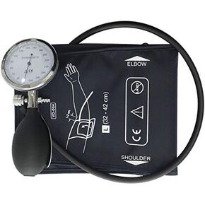 Manual Blood Pressure Cuff, Single Tube Cuff with Pressure Gauge and Inflation Bulb (Large Adult)