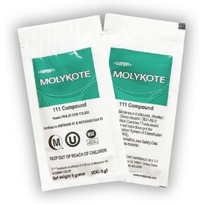Grease for Espresso Machine Gaskets and O-rings. Molykote 111 - Made in USA. Food Safe. Certified for use in all kitchen appliances. 2x 6g packs