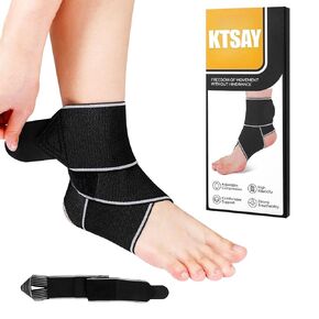 Ankle Brace for Sprained Ankle,Ankle Support for Women & Men,Adjustable Compression Ankle Wrap for Achilles Tendonitis & Plantar Fasciitis Relief (Grey)