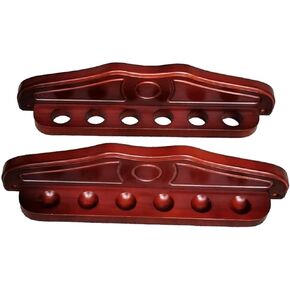 Billiard 6-Slot Pool Hanging Cue Rack, Wooden Rack Holder Stand, Wall Mount Hanging Pool Cue Sticks Rack