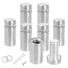 8PCS 1/2" x 3/4" Standoff Screws, Stainless Steel Advertising Screws, Wall Standoff Mounts Acrylic Picture Frame Nails for Glass Artwork and Sign Displays