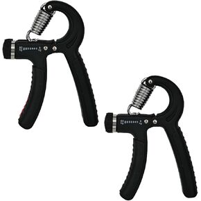 Strengthener Hand Grip 2 Pack Strength Trainer Forearm Finger Wrist Gripper Exerciser 5-60kg Adjustable Stretcher Squeezer Workout