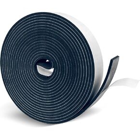 1 inch Wide x 1/4 inch Thick Black Foam Weather Stripping,Closed Cell Foam Insulation Tape with Self-Adhesive,Single Sided Weatherstrip for AC Window, Door Seal,High Density Weather Strip 16.5 Feet