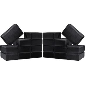 Hello Fit 3" Yoga Block, 20 Pack Bulk EVA Foam Yoga Blocks, Firm and Supportive Yoga Brick, Balance Foam for Stretching, Pilates, and Workout, 3" x 6" x 9"