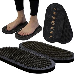 Sadhu Board for Yoga Beginners, Wooden Yoga Board for Acupressure and Meditation with Nails for Deep Tissue Massage, Acupuncture Massage, Nail Distance 0.31 in (8 mm)