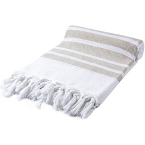 Cacala Turkish Baliksirti Towels Peshtemal Highly Absorbent Quick and Easy Dry Soft and Comfortable for Shower, Spa, Pool, Gym and Yoga 100% Cotton Baliksirti Series, 37" x 70"