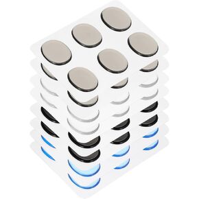 MECCANIXITY 48 Pcs Drum Dampeners Gel Pads Silicone Mute Pads Drum Silencers Drum Dampeners Moon Gels Blue,Black,Clear,Coffee 30x25x3mm for Drums Cymbals Tone Control