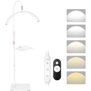 Lash Light for Eyelash Tech Led Half Moon Light Lamp for Tattoo, Lash Extensions, Nail, Beauty, for Esthetician & Artists, Adjustable Height, Dimmable Brightness, with Movable Tray