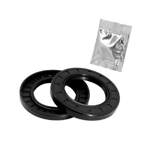 TC 38mm X 58mm X 8mm, 2PCS Black Double Lip Oil Seal, Nitrile Rubber Cover Double Lip with Spring, Oil Shaft Seal Fit for Bearing Shaft