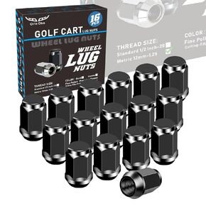 Golf Cart Black Lug Nuts for Yamaha/GEM, Metric 12MMx1.25"" Pack of 16 (Black)