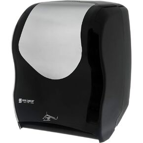 San Jamar Summit Smart Systen with IQ Sensor Paper Towel Dispenser for Standard or 4 Inch Core Rolls with Touchless Dispensing for Bathroom, Kitchens and Restaurants, Plastic, Black, Silver