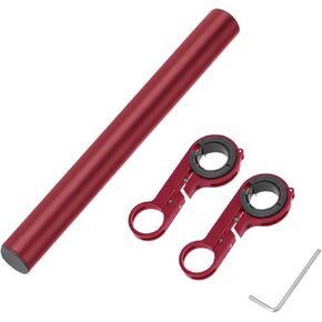 Bicycle Handlebar Extender, 7.9 Inch Double Clamp Mount Handle Bar Extension for Bike, Aluminum Alloy Handlebar Extensions Bracket for Bicycle, Cycling Equipment Attachment, Red