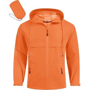 COOFANDY Men's Rain Jacket Waterproof with Hood Packable Rain coat Lightweight Windbreaker for Hiking Golf Outdoor