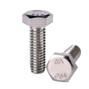 1/4-20 x 3/4" Hex Bolt (1/2" to 3" Available),External Hex Head Screw, Fully Threaded, 304 Stainless Steel 18-8, 20Pcs