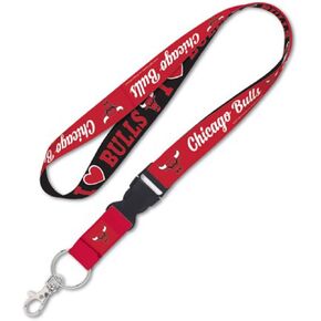 WinCraft Chicago Bulls I Love The Bulls Premium Lanyard Key Chain, 1 inch Wide with Detachable End