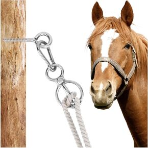 Horse Tie Ring Stainless,Horse Tack Safety Supplies for Horses,Prevent Horses from Pulling Back