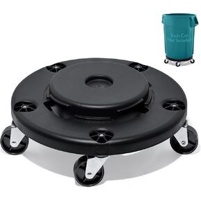 Vergo 18" Trash Can Dolly - Heavy Duty Trash Can Roller with 5 Swivel Casters, Twist to Lock On/Off - Fits 20, 32, 44 & 55 Gallon Round Cans - Ideal for Restaurants & Commercial Use