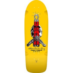 Powell Peralta Bruce Lee Skull & Nunchucks Collab Skateboard Deck, Yellow, 10" x 30"