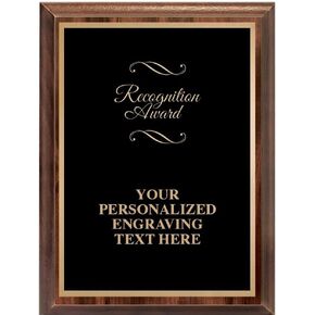 Crown Awards Recognition Award Classic Wood Plaque, 8 x 10 Custom Engraved Trophy Plaque Award Prime