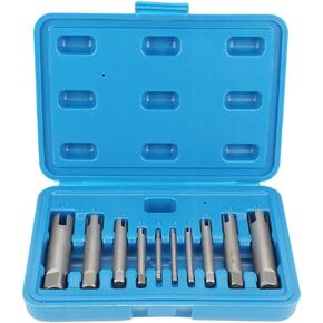 10 Pcs Tap Extractor Set Broken Head Screw Remover Steel Screw Remover Tool 3 Types