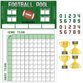 Football Pool Game, 13" inch x 19"inch Football Squares Pool Board, Office Football Pool Poster, Super Game Bowl Party Pool Poster, Big Game Party Decorations (3pcs)