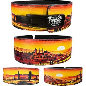 10MM Lever Belt Competition Grade, Signature Artwork by Arsa Fitness for Crossfit, Bodybuilding, & Weightlifting