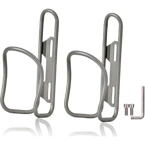 Titanium Bike Water Bottle Cages, 2-Pack, Lightweight and Durable Alloy Holder for MTB and Road Bicycles - Silver
