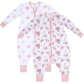 Mama Cheetah Toddler Sleep Sack with Feet 2T, 0.5 TOG Organic Cotton Baby Wearable Blankets with Legs, Baby Sleeping Bag for Walkers, Early Walker Medium, 3-Pack
