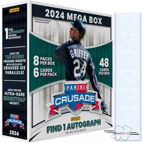 2024 Panini Crusade Baseball MLB Mega Box with 48 Trading Cards + 6 Toploaders! STREETCARDS!