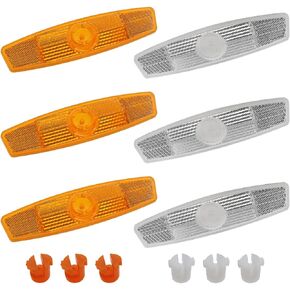 6 PCS Bike Reflectors Bike Wheel Reflectors for Mountain Bike and Road Bike Decoration Bike Night Safety Warning (White/Yellow Each 3)