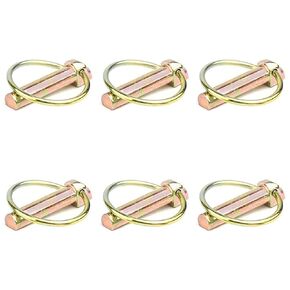 6PCS 7/16x1-3/4inch Heavy Duty Lynch Pin Combination Set with Ring High Carbon Steel O Ring Safety Pin Fuse Pin Tractor Key Pins Suitable for Trailers Tractors Lawn Mowers Trucks