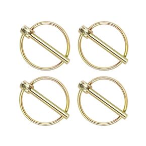 4 Pack Lynch Pin Heavy Duty 1/4x1-3/4 inch Trailer Gate Pin Locking Pin Lawn Tractor Hitch Pin Ring Handle Trailer Coupler Pin Durable Secure Fasteners for Trailers Trucks Agricultural Equipment (1/4)
