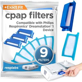 resplabs CPAP Filters Compatible with The Philips Respironics DreamStation 1 Machine. 6 Disposable, 3 Reusable (Pack of 9)