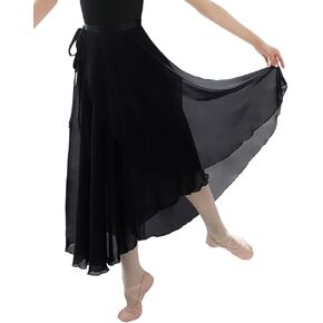Women Ballet Wrap Skirt Long Sheer Dance Skirts