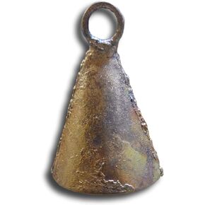 One Dozen 2 Inches High Cone Shaped Tin Bells with Metal Striker