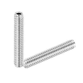 uxcell 30Pcs Hex Socket Grub Screw, M2x5mm Alloy Steel Head Socket Set Screws Flat Point Grub Bolt for Door Handles, Light Fixture Repair, Silver